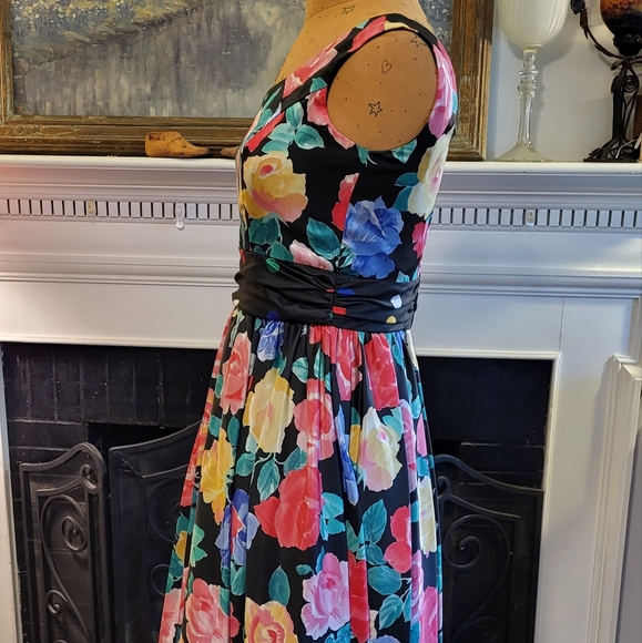 Vintage Nili Martin Floral Midi Dress - Picture 3 of 10